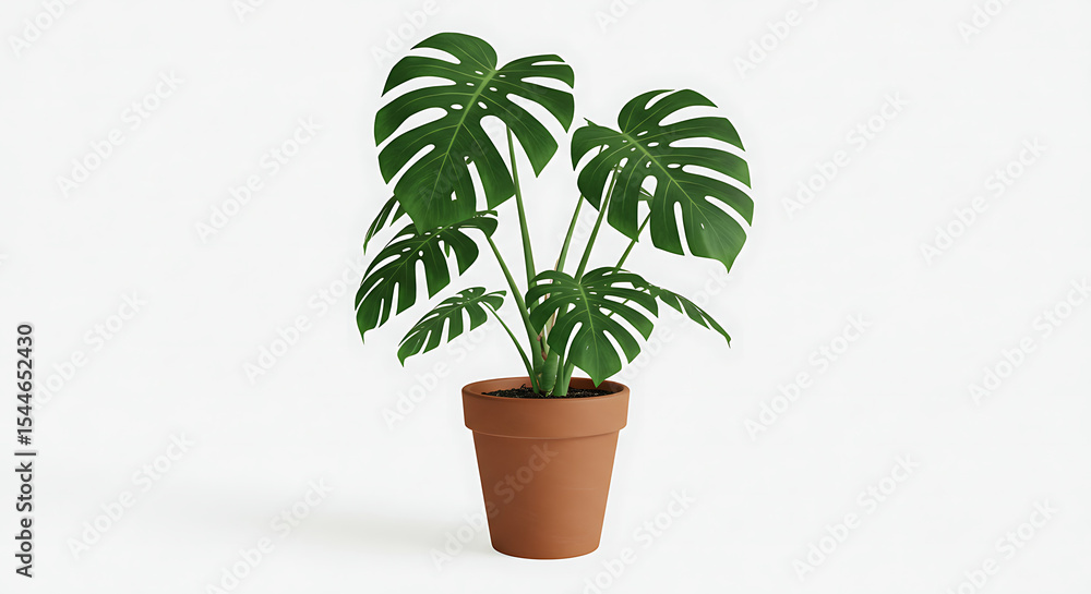 Fototapeta premium Indoor plant in terracotta pot