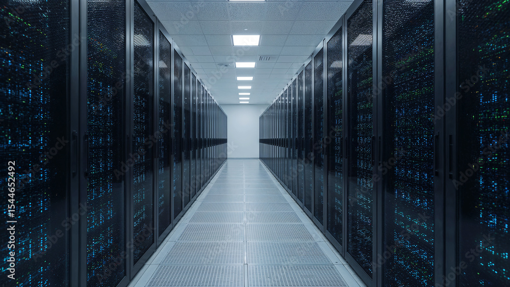 Fototapeta premium Modern data center server room infrastructure