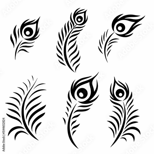 Wallpaper Mural Detailed tribal tattoo designs incorporating vibrant peacock feather motifs; intricate linework and bold patterns. Torontodigital.ca