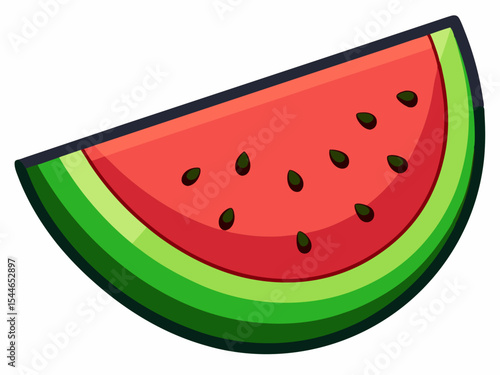 Delicious Watermelon Slice Graphic Design perfect for summer branding projects, logos, and icons providing a refreshing and juicy aesthetic