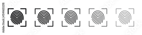 Fingerprint icon filled flat sign concept for web design.