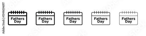 Fathers day calendar icon filled flat sign concept for web design.