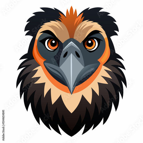 Powerful bird of prey head illustration