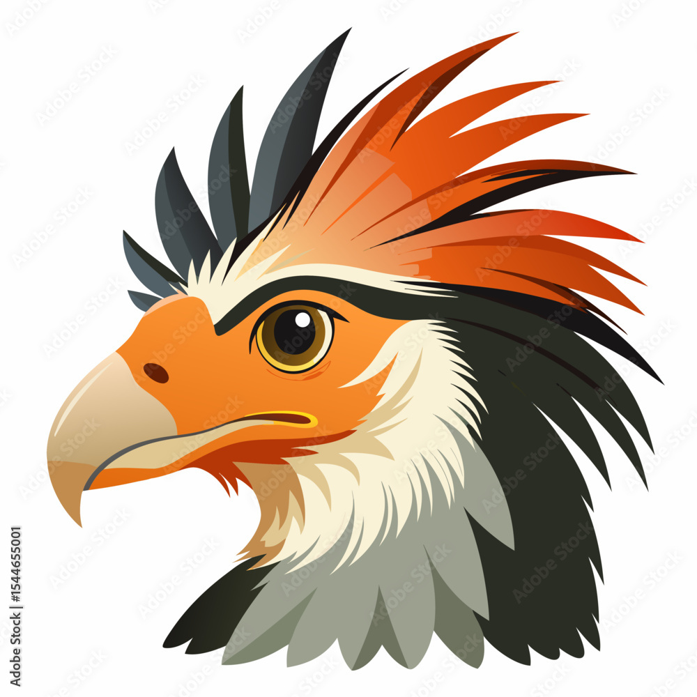Fototapeta premium Profile of a striking secretary bird head