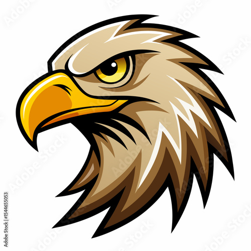 Powerful eagle head profile mascot illustration