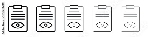 Eye test document icon filled flat sign concept for web design.