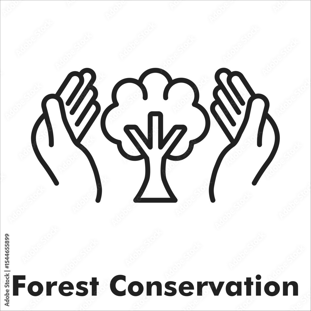 Fototapeta premium Forest Conservation Outline Icon