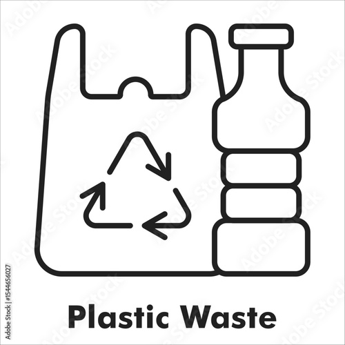 Plastic Waste Outline Icon