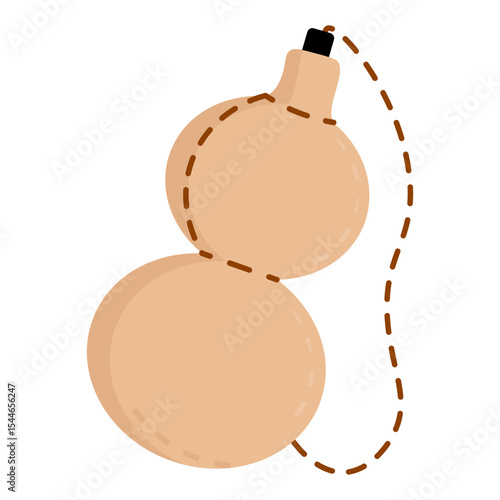 Minimalist Chinese gourd illustration