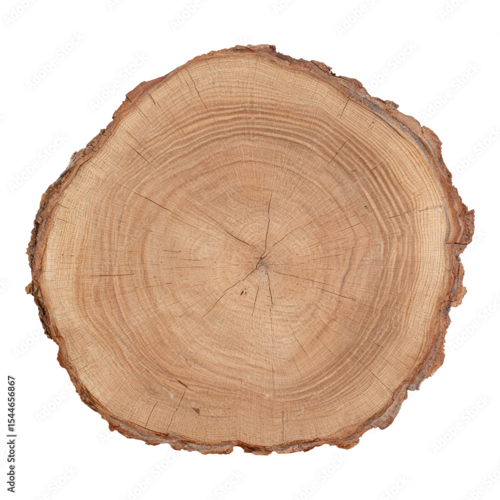 Fototapeta premium Isolated Wood Slice with Transparent Background for Design Use