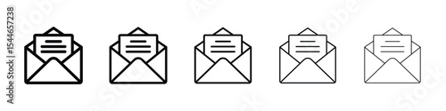 Envelope open icon filled flat sign concept for web design.