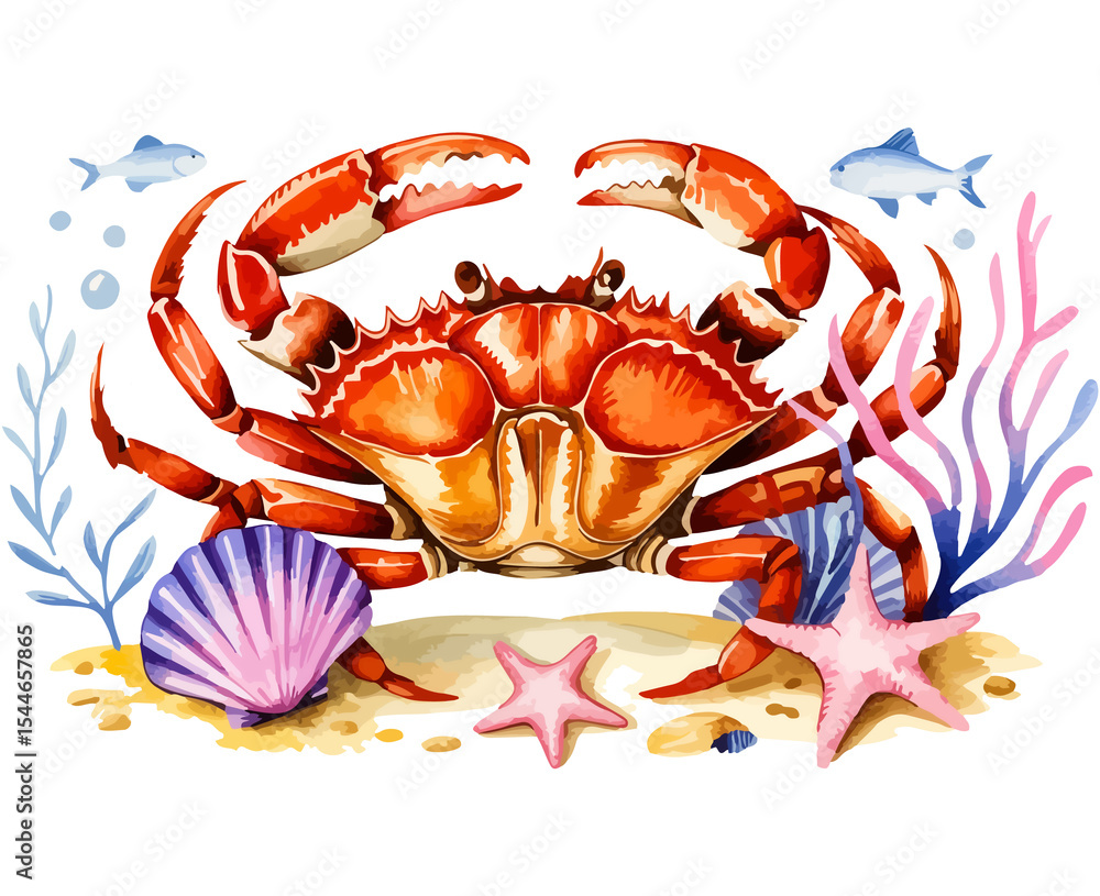 Obraz premium Sea Life Crab PNG