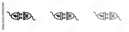 Electric plug icon filled flat sign concept for web design.