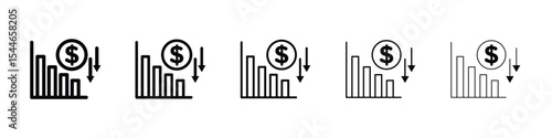 Economy crisis icon filled flat sign concept for web design.