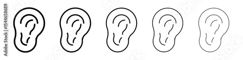 Ear icon filled flat sign concept for web design.