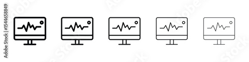 EKG monitor icon filled flat sign concept for web design.