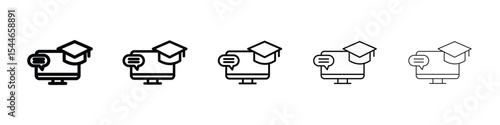 E learning icon filled flat sign concept for web design.