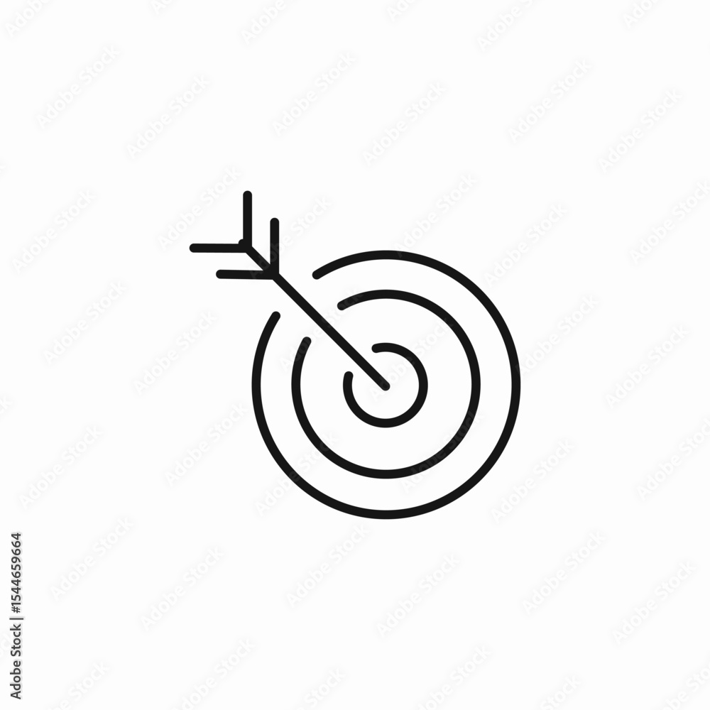 target objective line icon sign vector target objective line icon sign vector