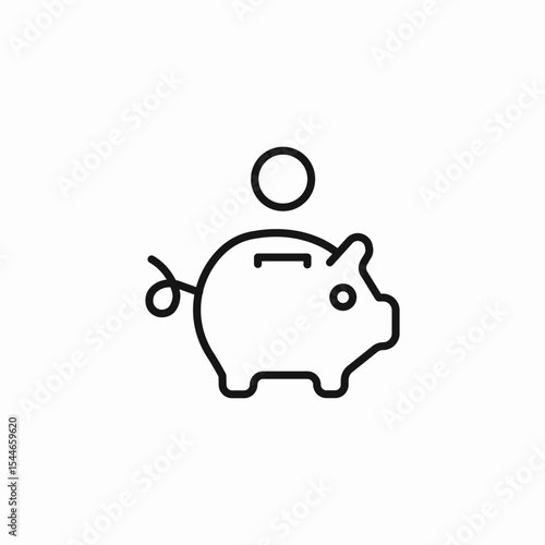 piggy bank coin icon sign vector