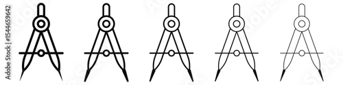 Drafting compass icon filled flat sign concept for web design.
