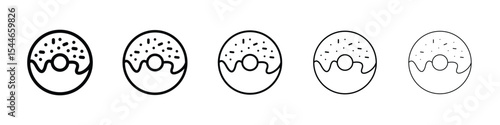 Donut icon filled flat sign concept for web design.