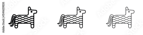 Donkey pinata icon filled flat sign concept for web design.