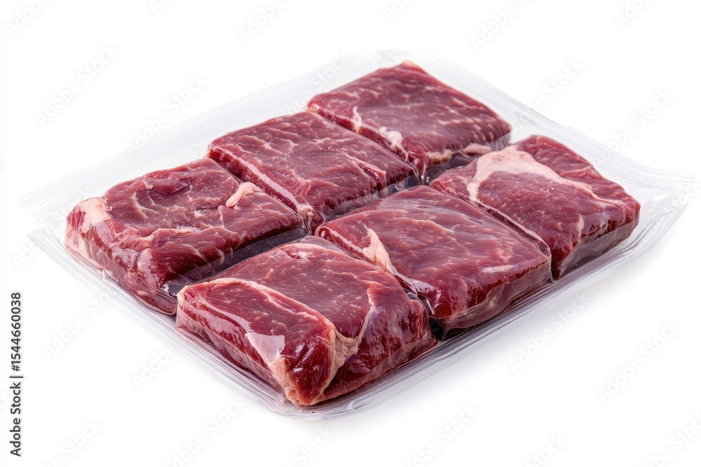 Obraz premium Premium Meat Packaging. Fresh Cuts Ready for Barbecue Preparation and Kitchen Use