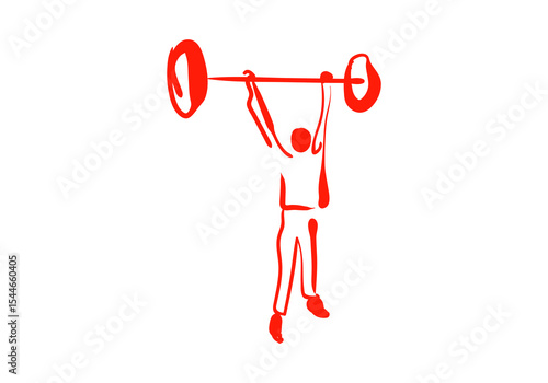 line art illustrations depicting a weightlifter in different phases of a barbell squat or clean