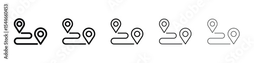 Distance icon filled flat sign concept for web design.