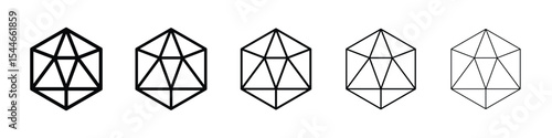 Dice d20 icon filled flat sign concept for web design.