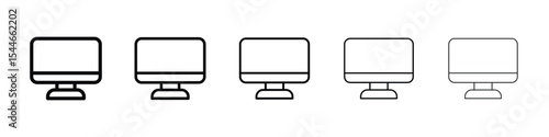 Desktop icon filled flat sign concept for web design.