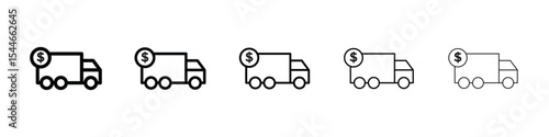 Delivery cost icon filled flat sign concept for web design.