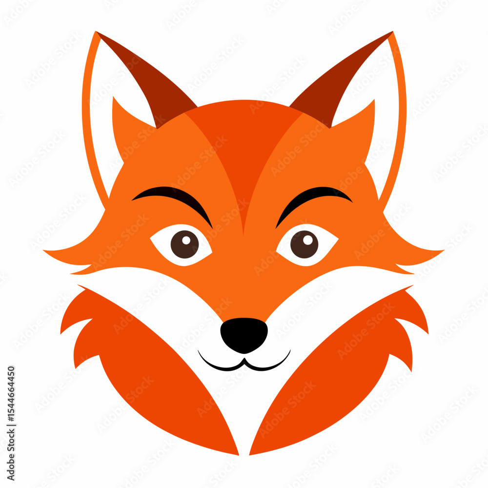 Cute cartoon fox face illustration Cute cartoon fox face illustration