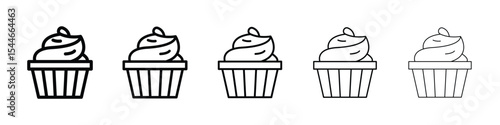 Cupcake icon filled flat sign concept for web design.
