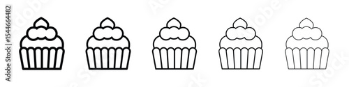 Cupcake icon filled flat sign concept for web design.