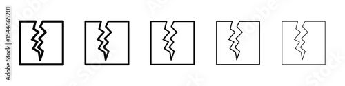 Crack icon filled flat sign concept for web design.