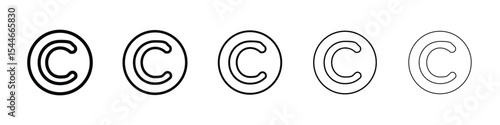 Copyright icon filled flat sign concept for web design.