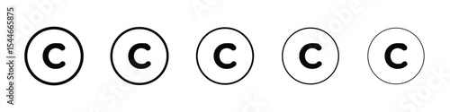 Copyright icon filled flat sign concept for web design.