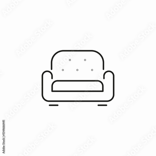 comfortable living sofa icon sign vector