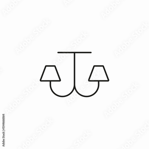 hanging chandelier fixture icon sign vector