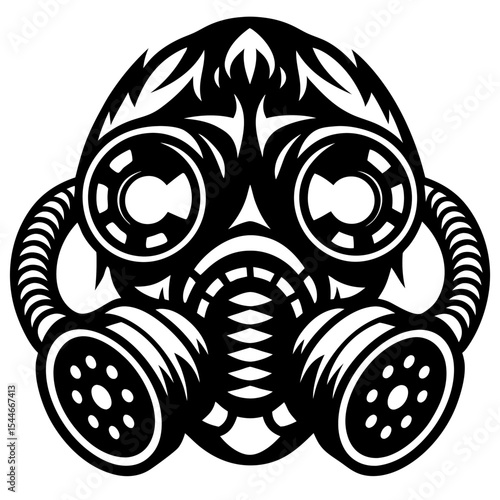 Vintage Bio-Steampunk Gas Mask Illustration