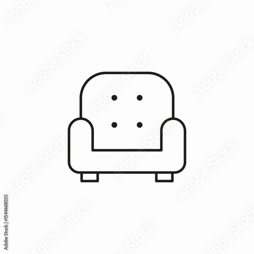 upholstered armchair seat icon sign vector