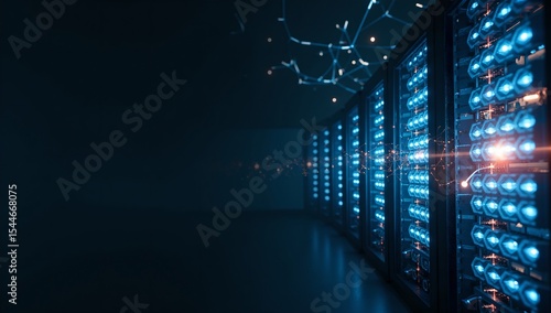 Digital network connections and server racks in a data center environment