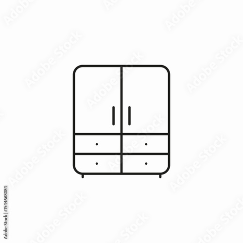 wardrobe closet drawers icon sign vector