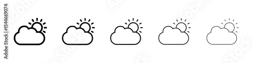 Cloudy Day icon filled flat sign concept for web design.