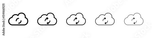 Cloud sync icon filled flat sign concept for web design.