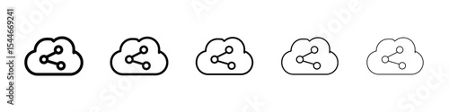 Cloud share icon filled flat sign concept for web design.