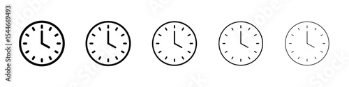 Clock-five icon filled flat sign concept for web design.