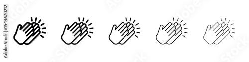 Clapping hands icon filled flat sign concept for web design.