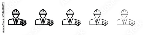 Civil Engineer icon filled flat sign concept for web design.